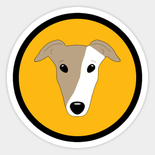 Tan and white greyhound face Sticker